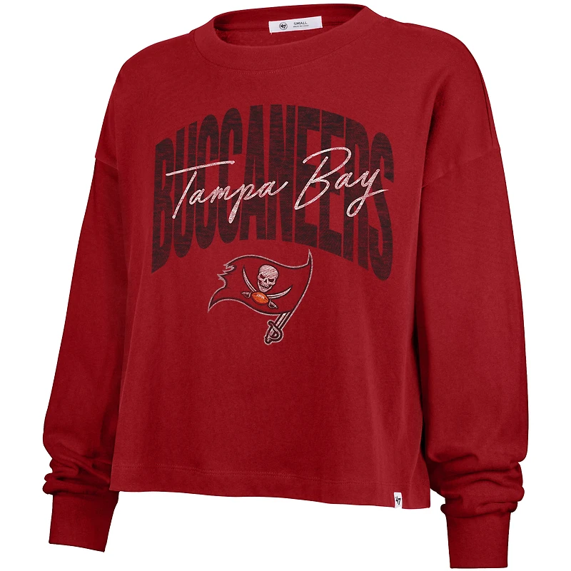 T-shirt court à manches longues rouge '47 Tampa Bay Buccaneers Muse Sydney pour femme