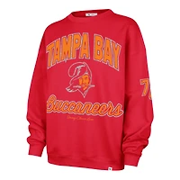 Women's '47 x Stoney Clover Red Tampa Bay Buccaneers Lane Glitter Arch Oversized Sweatshirt