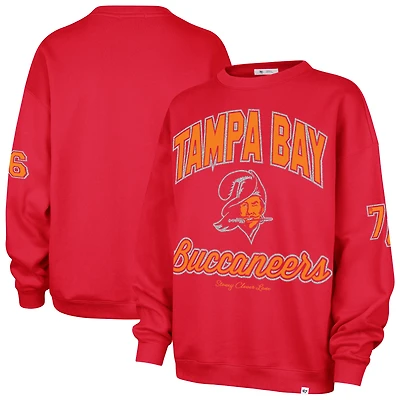 Women's '47 x Stoney Clover Red Tampa Bay Buccaneers Lane Glitter Arch Oversized Sweatshirt