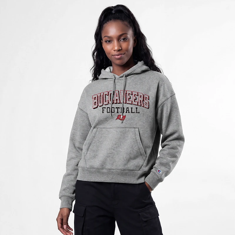 Sweat à capuche Champion Triumph Tri-Blend gris pour femme, des Tampa Bay Buccaneers.