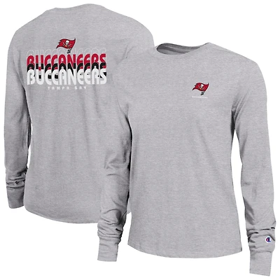 Women's Champion Heather Gray Tampa Bay Buccaneers Core Long-Sleeve T-Shirt