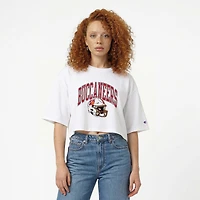 T-shirt court boyfriend blanc Champion Tampa Bay Buccaneers pour femmes
