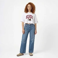 Women's Champion  White Tampa Bay Buccaneers Boyfriend Cropped T-Shirt
