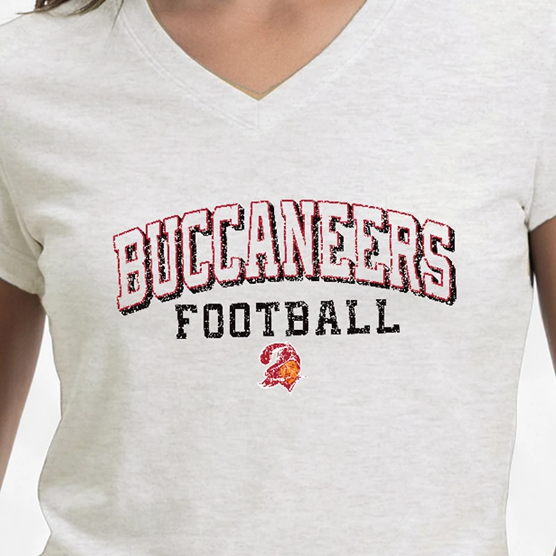 Women's Champion White Tampa Bay Buccaneers Triumph Tri-Blend V-Neck T-Shirt