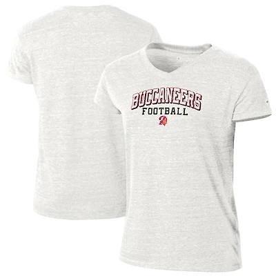 Women's Champion White Tampa Bay Buccaneers Triumph Tri-Blend V-Neck T-Shirt