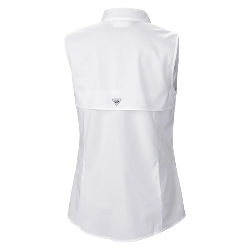 Women's Columbia  White Tampa Bay Buccaneers PFG Tamiami Omni-Shade Sleeveless Button-Up Shirt