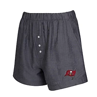 Ensemble de deux boxers à rayures et imprimés unis pour femme Concepts Sport Anthracite des Buccaneers Tampa Bay
