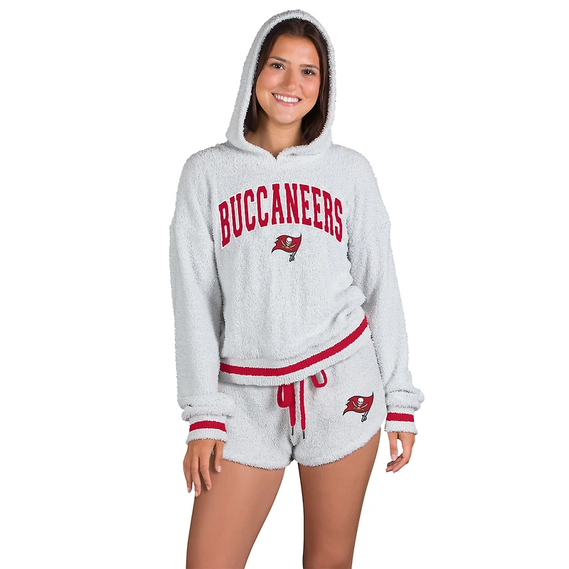 Ensemble sweat à capuche et short manches longues Whitley gris Tampa Bay Buccaneers pour femme