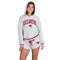 Ensemble sweat à capuche et short manches longues Whitley gris Tampa Bay Buccaneers pour femme