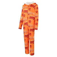 Combinaison en micropolaire à imprimé intégral et fermeture éclair intégrale Concepts Sport Orange Tampa Bay Buccaneers Throwback Roadway pour femme