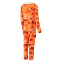 Combinaison en micropolaire à imprimé intégral et fermeture éclair intégrale Concepts Sport Orange Tampa Bay Buccaneers Throwback Roadway pour femme