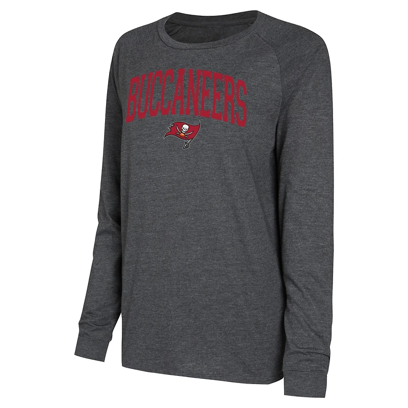 Ensemble de détente pour femme Concepts Sport rouge/noir Tampa Bay Buccaneers, haut à manches longues raglan et short
