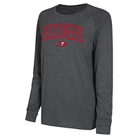 Ensemble de détente pour femme Concepts Sport rouge/noir Tampa Bay Buccaneers, haut à manches longues raglan et short
