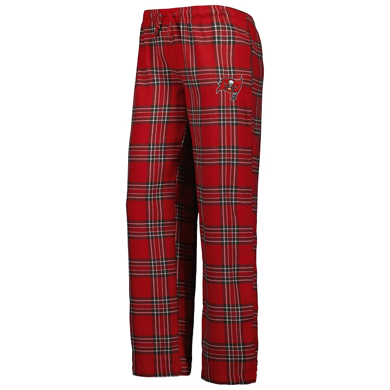 Ensemble de nuit Concepts Sport rouge/étain pour femme, haut et pantalon à écusson des Buccaneers Tampa Bay