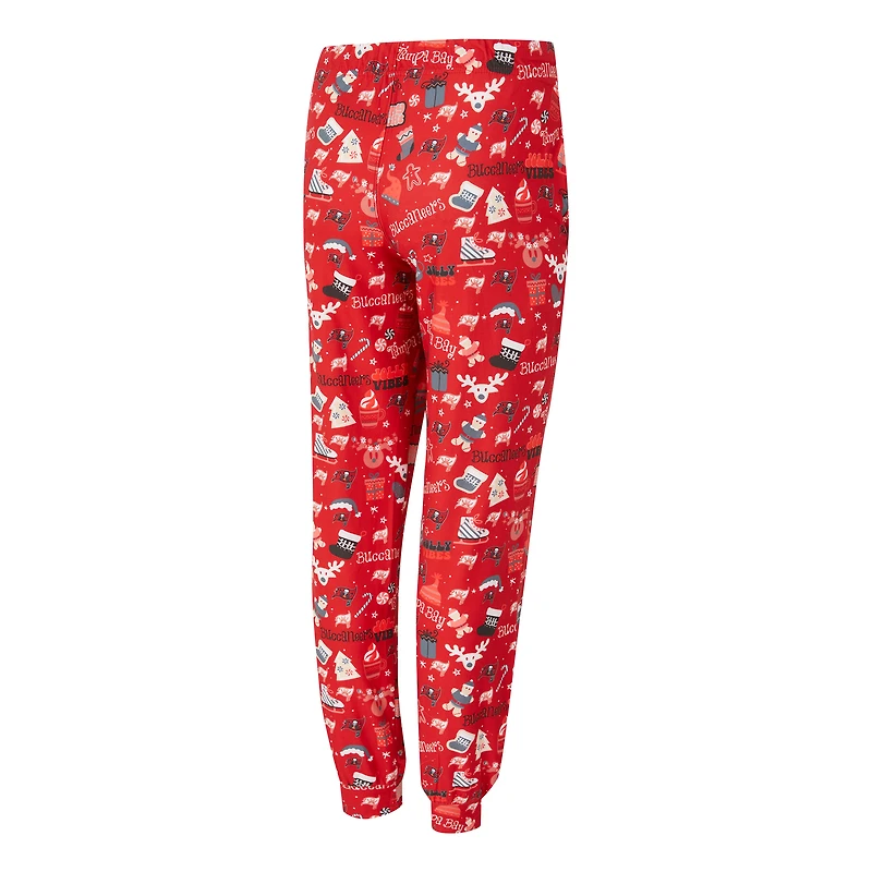 Ensemble de nuit pour femme Concepts Sport Red Tampa Bay Buccaneers Chesnut avec t-shirt à manches longues et pantalon