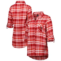 Concepts Sport Chemise de nuit à carreaux et boutons pour femme Mainstay Buccaneers Tampa Bay Rouge