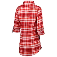 Concepts Sport Chemise de nuit à carreaux et boutons pour femme Mainstay Buccaneers Tampa Bay Rouge