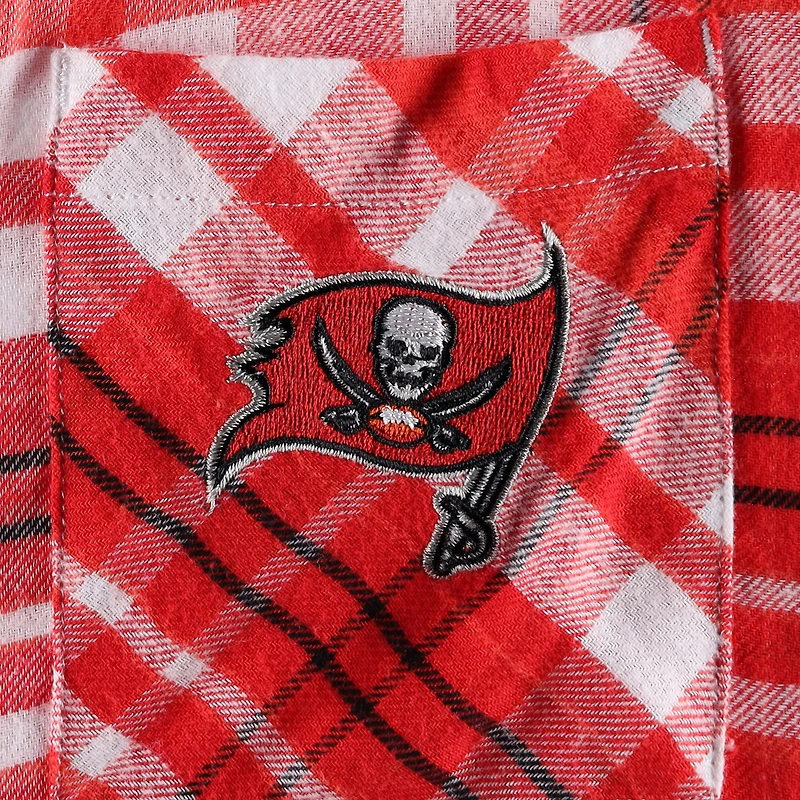 Concepts Sport Chemise de nuit à carreaux et boutons pour femme Mainstay Buccaneers Tampa Bay Rouge