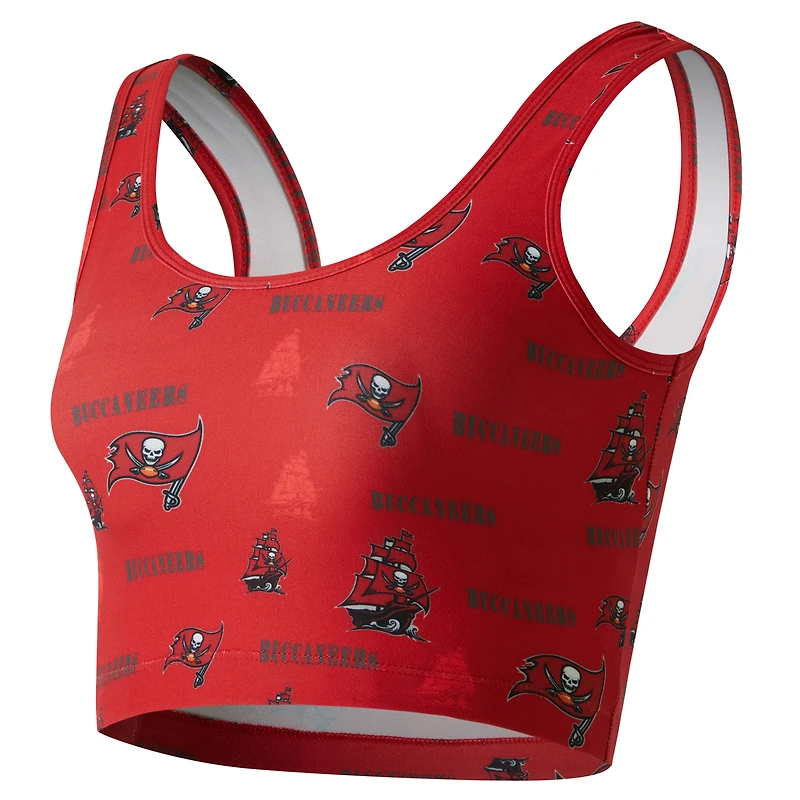Brassière Concepts Sport rouge à imprimé mosaïque des Tampa Bay Buccaneers pour femme