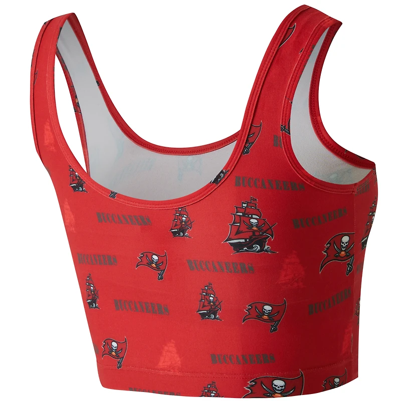 Brassière Concepts Sport rouge à imprimé mosaïque des Tampa Bay Buccaneers pour femme