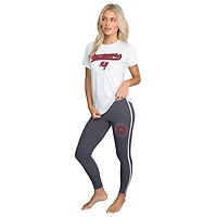 Ensemble de nuit Concepts Sport blanc/anthracite pour femme avec haut et leggings Sonata des Tampa Bay Buccaneers