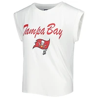 Ensemble de nuit Concepts Sport blanc/crème pour femme, haut et short en tricot des Tampa Bay Buccaneers du Montana