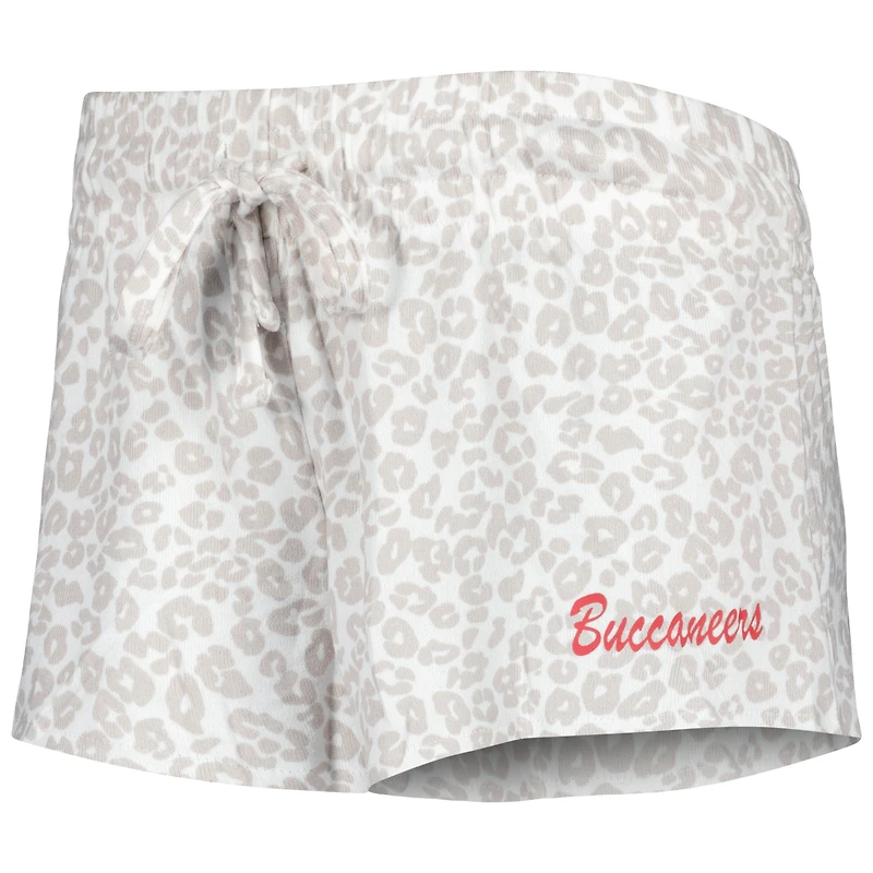Ensemble de nuit Concepts Sport blanc/crème pour femme, haut et short en tricot des Tampa Bay Buccaneers du Montana
