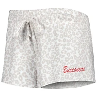 Ensemble de nuit Concepts Sport blanc/crème pour femme, haut et short en tricot des Tampa Bay Buccaneers du Montana