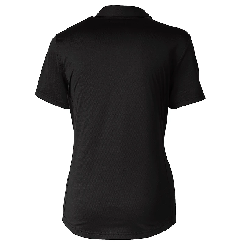 Polo texturé stretch noir Cutter & Buck Prospect pour femme, modèle Tampa Bay Buccaneers.