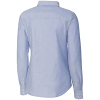 Women's Cutter & Buck Light Blue Tampa Bay Buccaneers Oxford Stretch Long Sleeve Button-Up Shirt