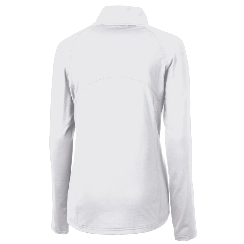 Women's Cutter & Buck White Tampa Bay Buccaneers Throwback Logo Adapt Eco Knit Stretch Recycled Half-Zip Pullover Top