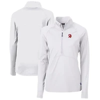 Women's Cutter & Buck White Tampa Bay Buccaneers Throwback Logo Adapt Eco Knit Stretch Recycled Half-Zip Pullover Top
