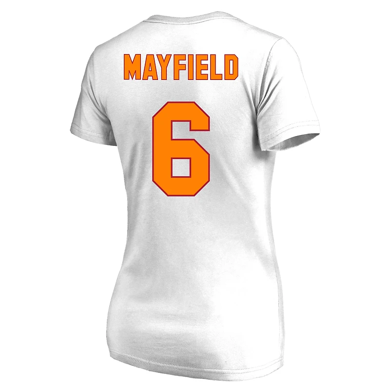 T-shirt à col rond blanc grande taille Fanatics Baker Mayfield Tampa Bay Buccaneers pour femmes
