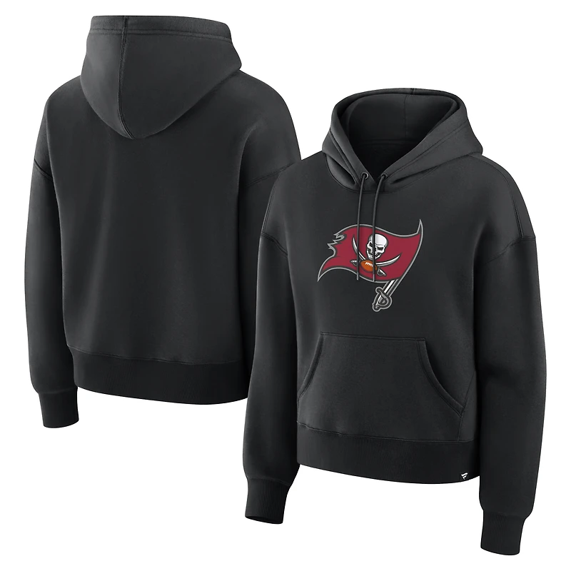 Women's Fanatics Black Tampa Bay Buccaneers Relaxed High Hip Essential Legacy Hoodie