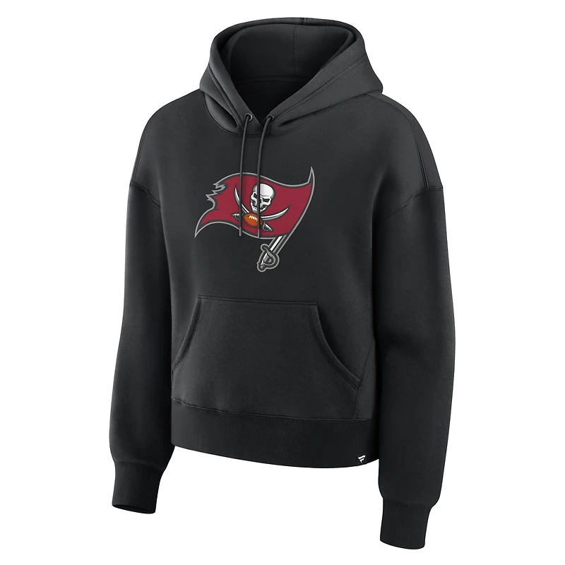 Women's Fanatics Black Tampa Bay Buccaneers Relaxed High Hip Essential Legacy Hoodie