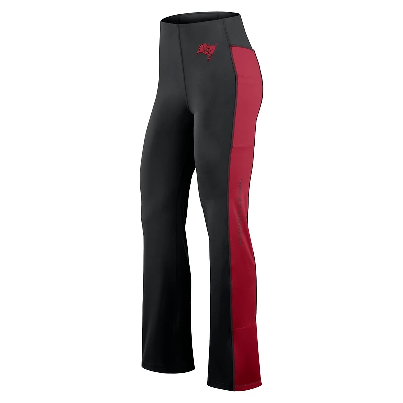 Legging évasé ajusté Studio Fanatics pour femmes, noir, Tampa Bay Buccaneers