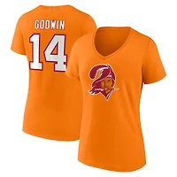 T-shirt rétro Fanatics pour femmes, Chris Godwin, des Buccaneers de Tampa Bay, avec nom et numéro joueur emblématique