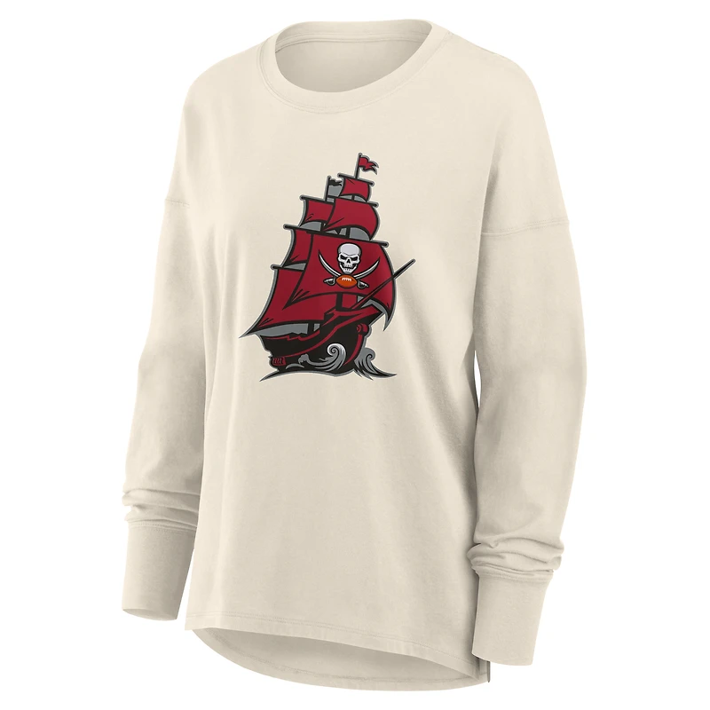 Women's Fanatics Cream Tampa Bay Buccaneers Dove Legacy Long Sleeve T-Shirt