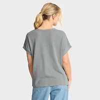 Women's Fanatics Heather Gray Tampa Bay Buccaneers Oversized Hometown Premium Henley Shirt