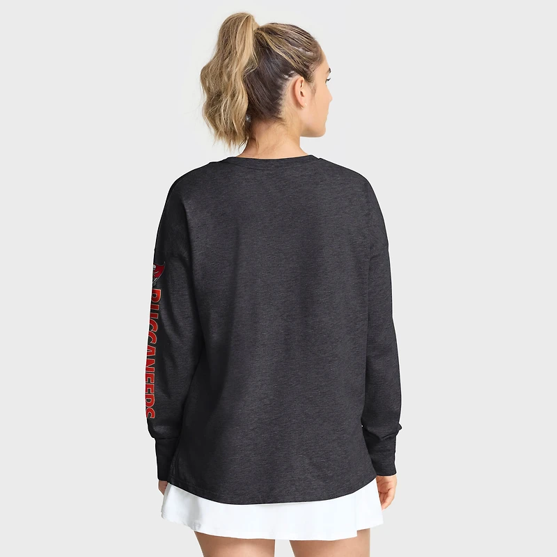 Women's Fanatics Heather Pewter Tampa Bay Buccaneers Hometown Legacy Long Sleeve T-Shirt