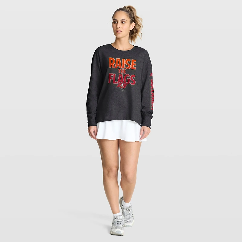 Women's Fanatics Heather Pewter Tampa Bay Buccaneers Hometown Legacy Long Sleeve T-Shirt