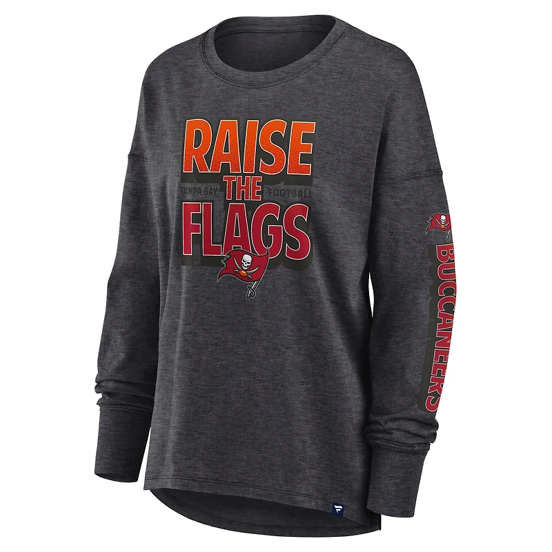 Women's Fanatics Heather Pewter Tampa Bay Buccaneers Hometown Legacy Long Sleeve T-Shirt