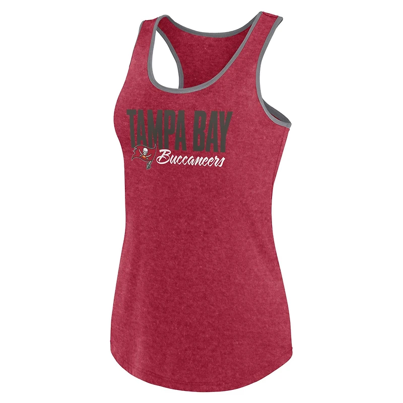 Women's Fanatics Heather Red Tampa Bay Buccaneers Plus Fuel Tank Top