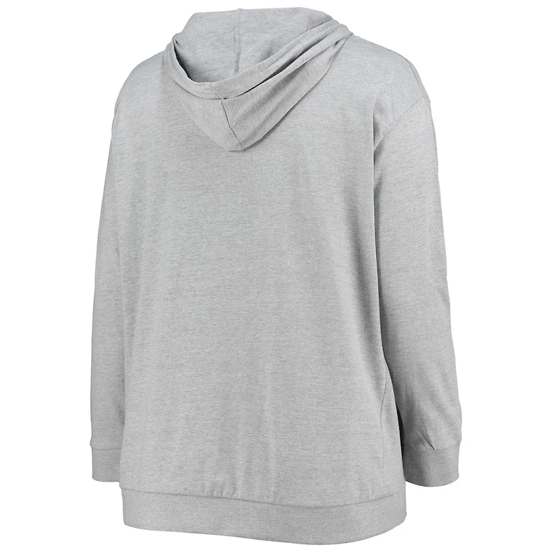 Sweat à capuche lacets grande taille Fanatics pour femmes, gris chiné, Tampa Bay Buccaneers