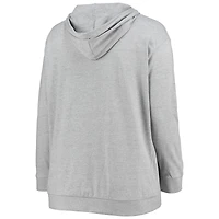 Sweat à capuche lacets grande taille Fanatics pour femmes, gris chiné, Tampa Bay Buccaneers