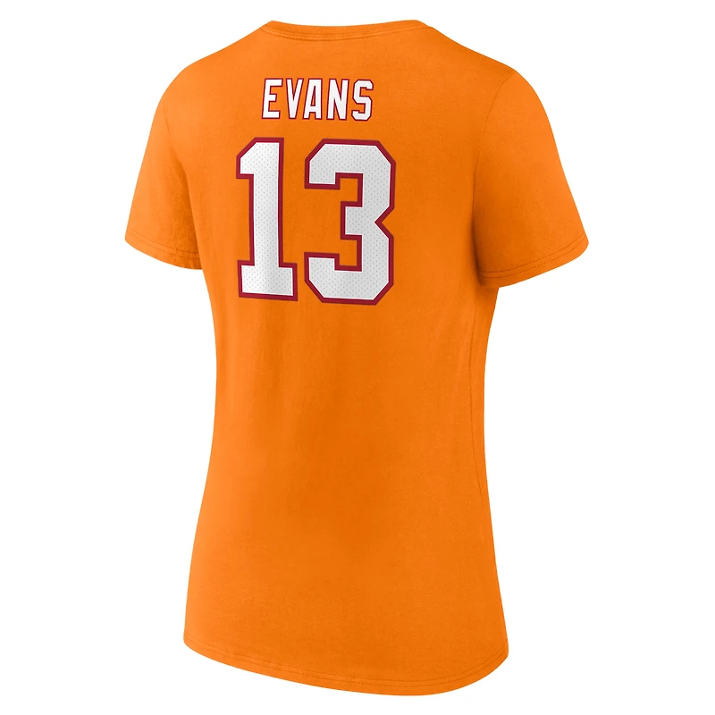 Fanatics pour femmes Mike Evans Orange Tampa Bay Buccaneers Player Icon Nom et numéro T-shirt à col en V