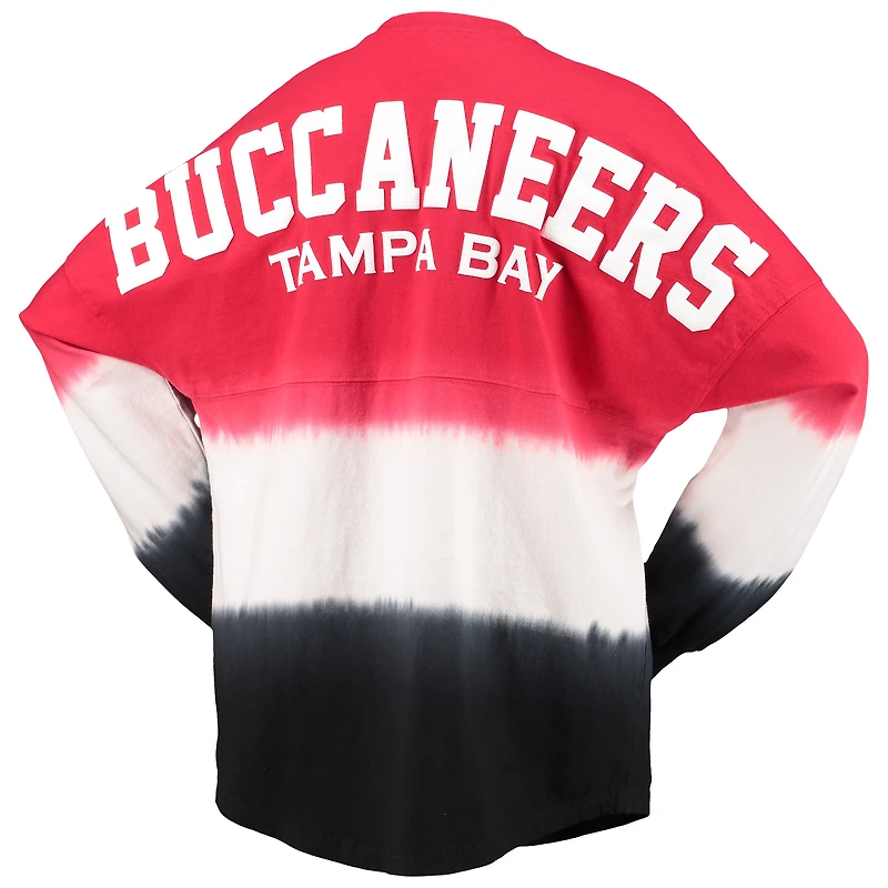 Women's Fanatics Red/Black Tampa Bay Buccaneers Ombre Long Sleeve T-Shirt
