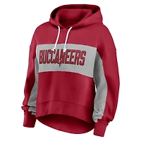 Sweat à capuche rempli de feuilles statistiques Fanatics pour femmes, rouge/gris chiné, Tampa Bay Buccaneers