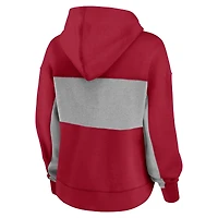 Sweat à capuche rempli de feuilles statistiques Fanatics pour femmes, rouge/gris chiné, Tampa Bay Buccaneers