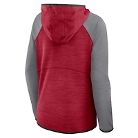 Women's Fanatics Red/Pewter Tampa Bay Buccaneers Redzone End Around Pass Raglan Full-Zip Hoodie